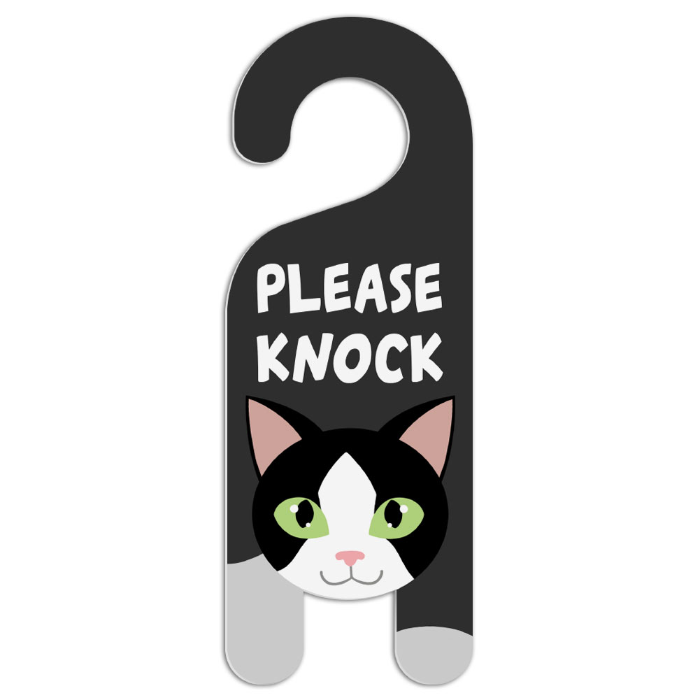 2 Pack Door Knob Hanger Sign Welcome Please Knock Sign Black + Green Kichwit Do Not Disturb Sign 