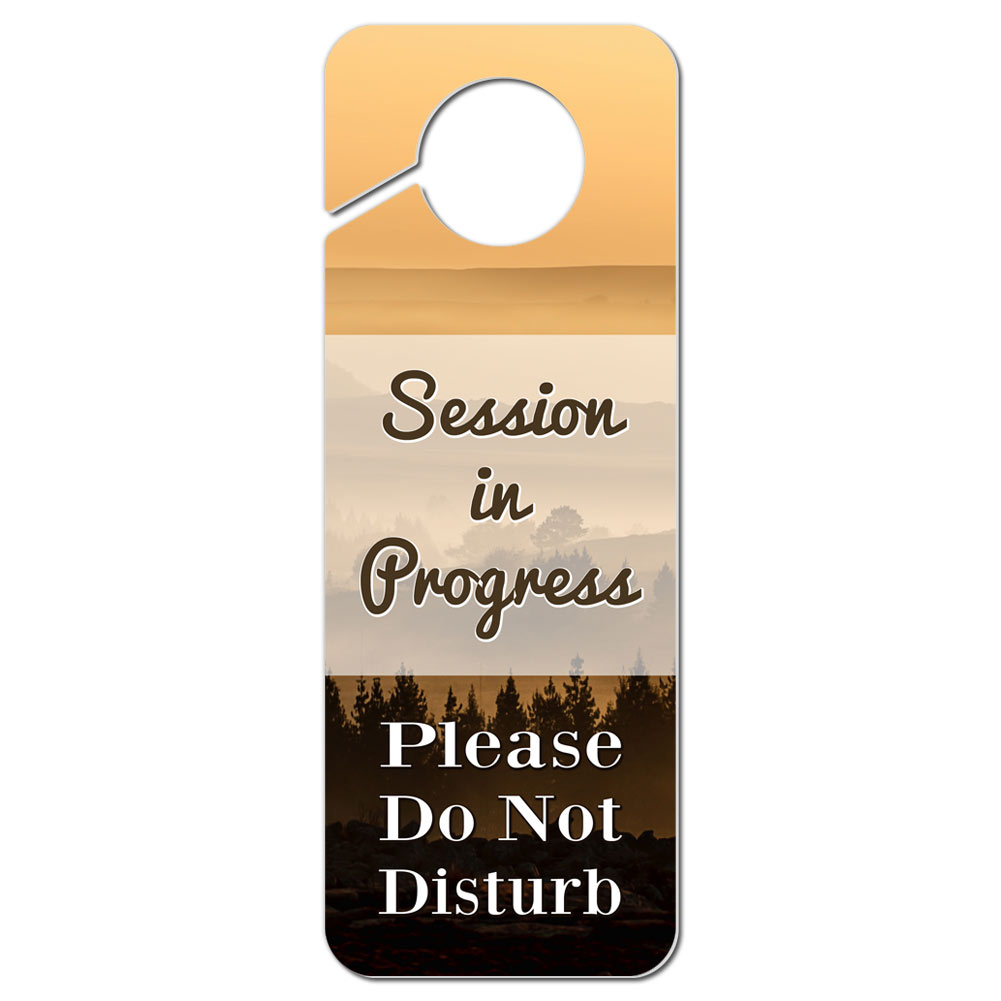 Do Not Disturb Meeting in Session Plastic Door Knob Hanger Sign
